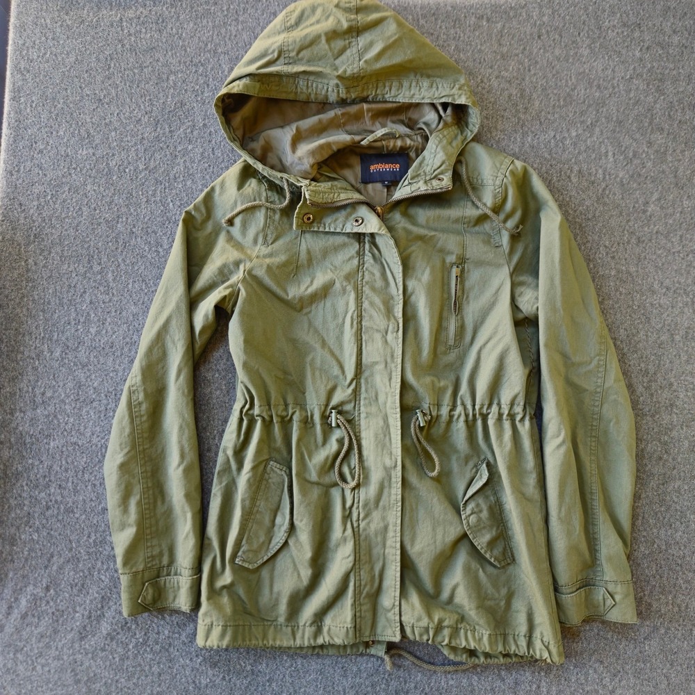 Green Hooded Utility Jacket M Drawstring Bella Swan Laura Croft Katniss Everdeen